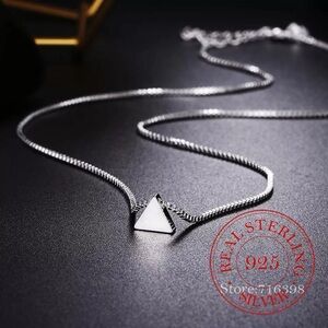 Sterling Silver triangle necklace.